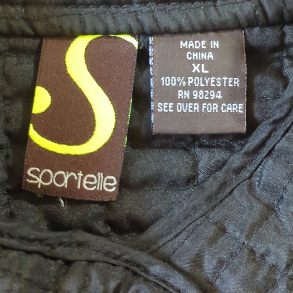 Sportelle Womens XL Black Quilted Snap Front Mock Neck Lightweight Jacket - Picture 3 of 6